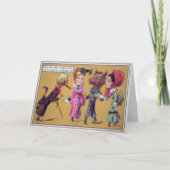 Carte de Noël vintage Victorian Odd Patinage (Devant)