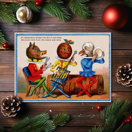 Carte de Noël vintage victorienne