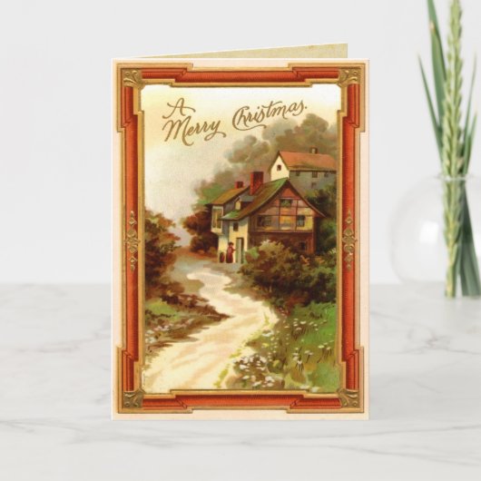 Carte de Noël vintage ville (Devant)