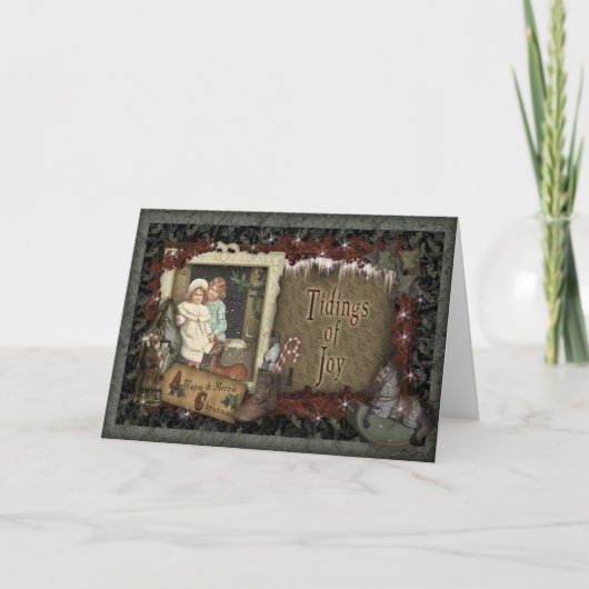 Carte de Noël Vintage Wish (Devant)