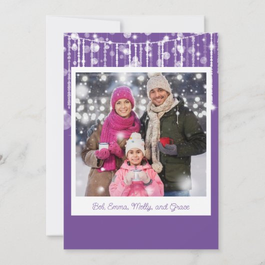 Carte de Noël violet blanc (Dos)