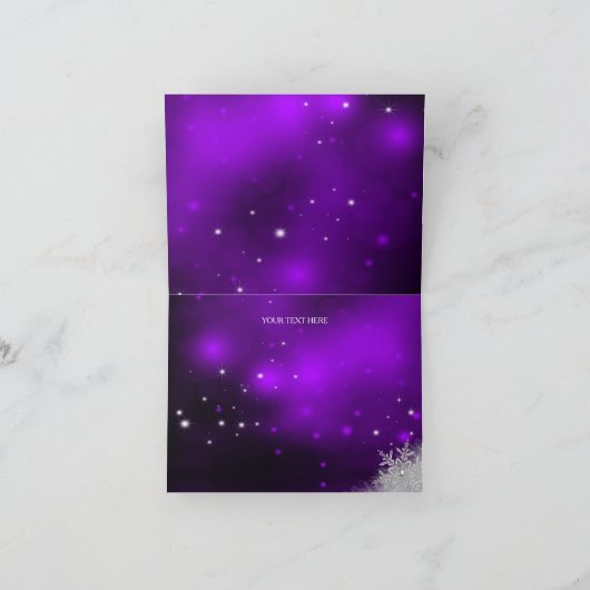 Carte de Noël violet Crystal Snowflake (Intérieur)