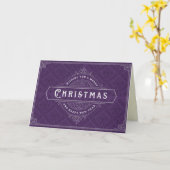 Carte de Noël violet Vintage (Fleur jaune)