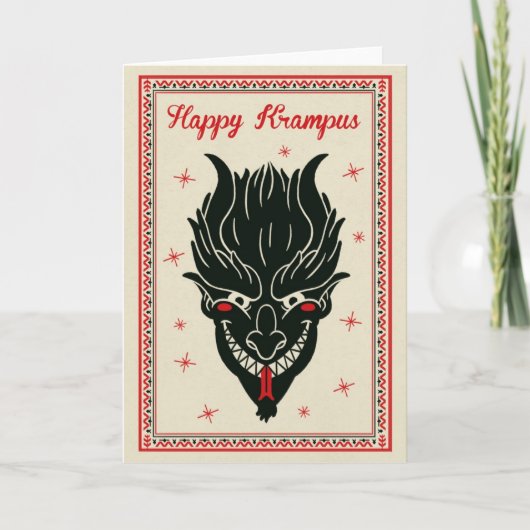 Carte de Noël - Visage de Krampus (Devant)
