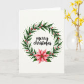 Carte de Noël Watercolor (Fleur jaune)