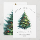Carte de Noël Watercolor (Devant / Derrière)