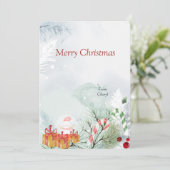 Carte de Noël Watercolor (Debout devant)