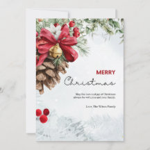 Carte de Noël Watercolor Accueil simple