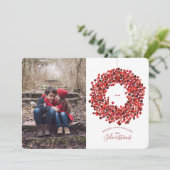 Carte de Noël Watercolor Berries Wreath (Debout devant)