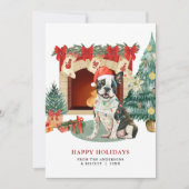 Carte de Noël Watercolor Boston Terrier (Devant)