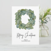 Carte de Noël Watercolor Magnolia Wreath Shiap (Debout devant)