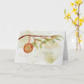 Carte de Noël Watercolor moderne (Fleur jaune)