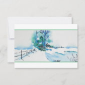 Carte de Noël Watercolor Snow Landcape (Devant)