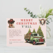 Carte de Noël Watercolor Western Xmas Cowboy (Debout devant)