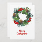 Carte de Noël Watercolor Wire (Devant / Derrière)