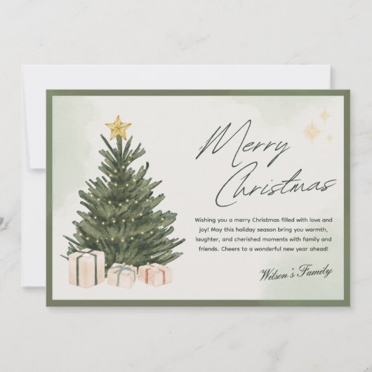 Carte de Noël Waterton Arbre de Noël vert (Devant)