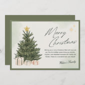 Carte de Noël Waterton Arbre de Noël vert (Devant / Derrière)