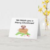 Carte de Noël Welsh Terrier (Fleur jaune)