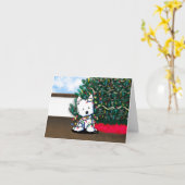 Carte de Noël West Highland White Terrier (Fleur jaune)