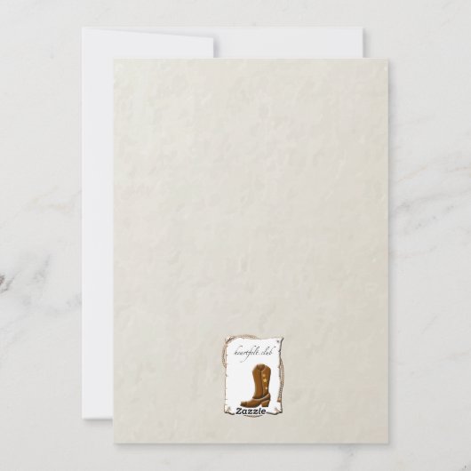 Carte de Noël Western Boot (Dos)