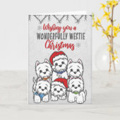 Carte de Noël Westie (Fleur jaune)