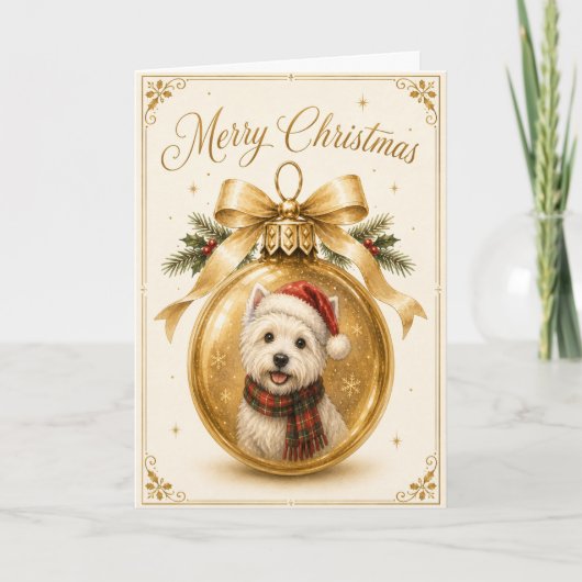 Carte de Noël Westie (Devant)