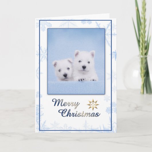Carte de Noël Westie (Devant)