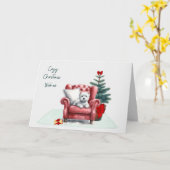 Carte de Noël Westie Cozy (Fleur jaune)