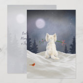 Carte de Noël Westie d'hiver avec du gui (Devant / Derrière)