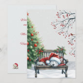 Carte de Noël Westie endormi (Devant / Derrière)