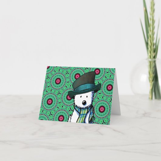 Carte de Noël Westie KiniArt (Devant)