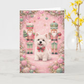 Carte de Noël Westie Nutcracker Holiday Magic (Fleur jaune)