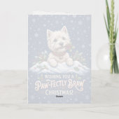 Carte de Noël Westie Pawfectly Braw (Dos)