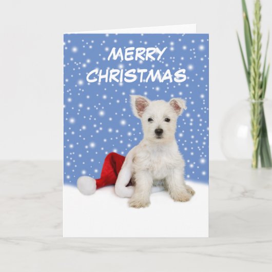 Carte de Noël Westie Pup (Devant)