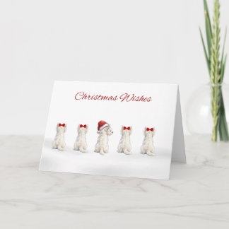 Carte de Noël Westies d'hiver en rangée