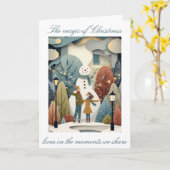 Carte de Noël Whimsical avec conception de papier (Fleur jaune)