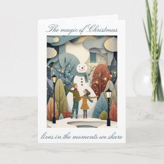 Carte de Noël Whimsical avec conception de papier 