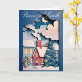 Carte de Noël Whimsical avec conception de papier (Fleur jaune)