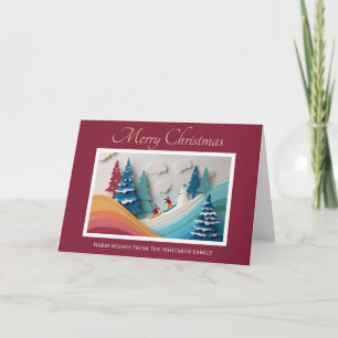 Carte de Noël Whimsical avec conception de papier