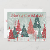 Carte de Noël Whimsical Boughs - Vacances Quirky (Devant / Derrière)