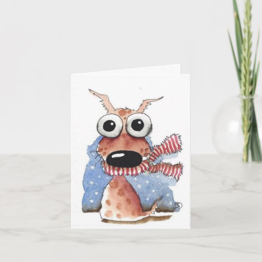 Carte de Noël Whimsical Chien (Devant)