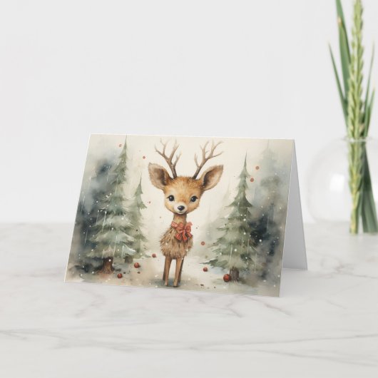 Carte de Noël Whimsical Deer (Devant)
