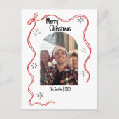 Carte de Noël Whimsical Doodle avec photo (Devant)