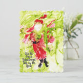 Carte de Noël Whimsical Père Noël (Debout devant)