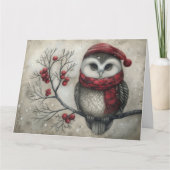 Carte de Noël Whimsical Rouge Noir (Devant)