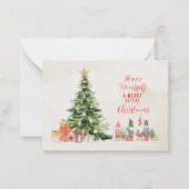 Carte de Noël Whimsical Tree and Elves (Devant)