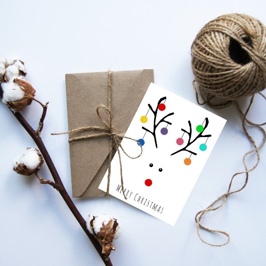 Carte de Noël Whimsser Reinder moderne