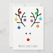 Carte de Noël Whimsser Reinder moderne (Devant)