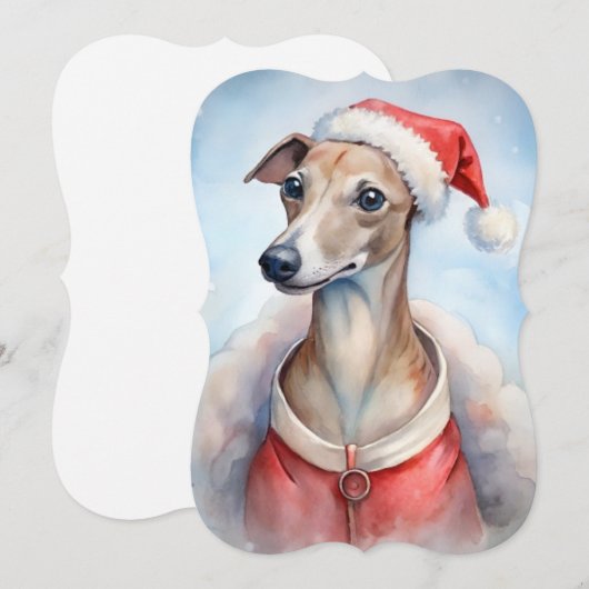 Carte de Noël Whippet (Devant / Derrière)