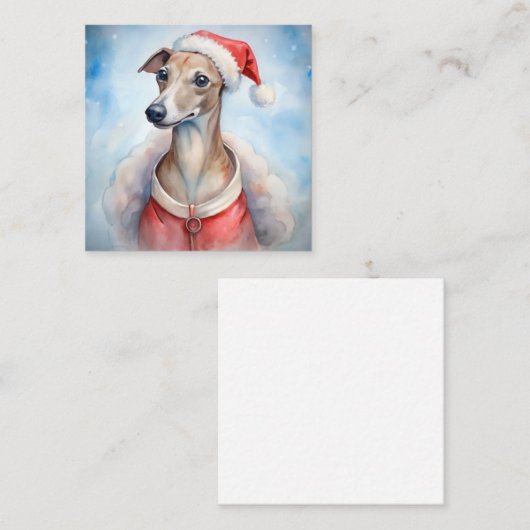 Carte de Noël Whippet - Festive Holiday (Devant / Derrière)